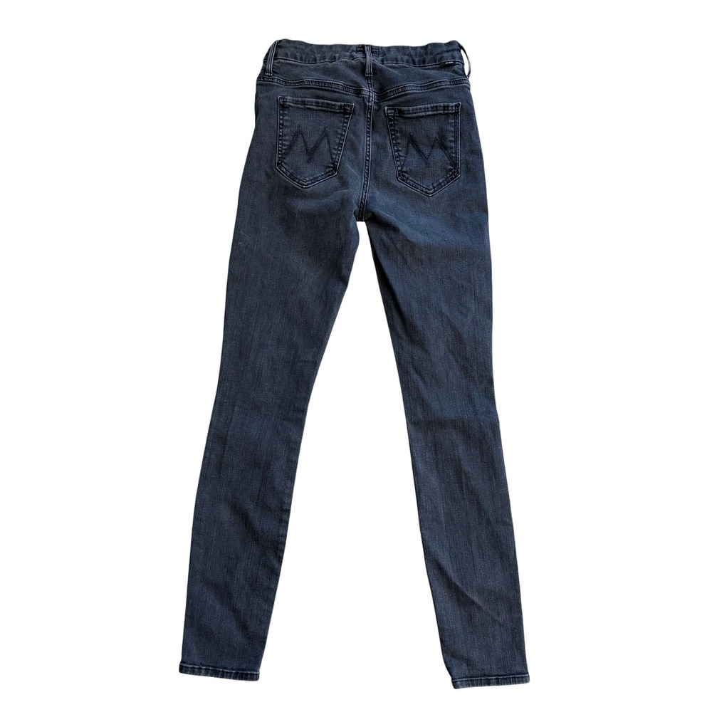 MOTHER High Waisted Looker Skinny Jeans Dancing In‎ The Dark Faded Black Size 25 - Picture 2 of 11